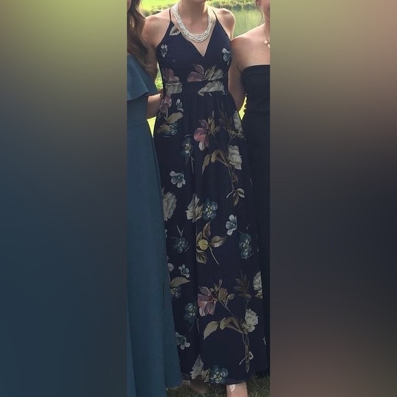 Windsor Women's Navy Blue Floral Maxi Dress - Picture 2 of 13